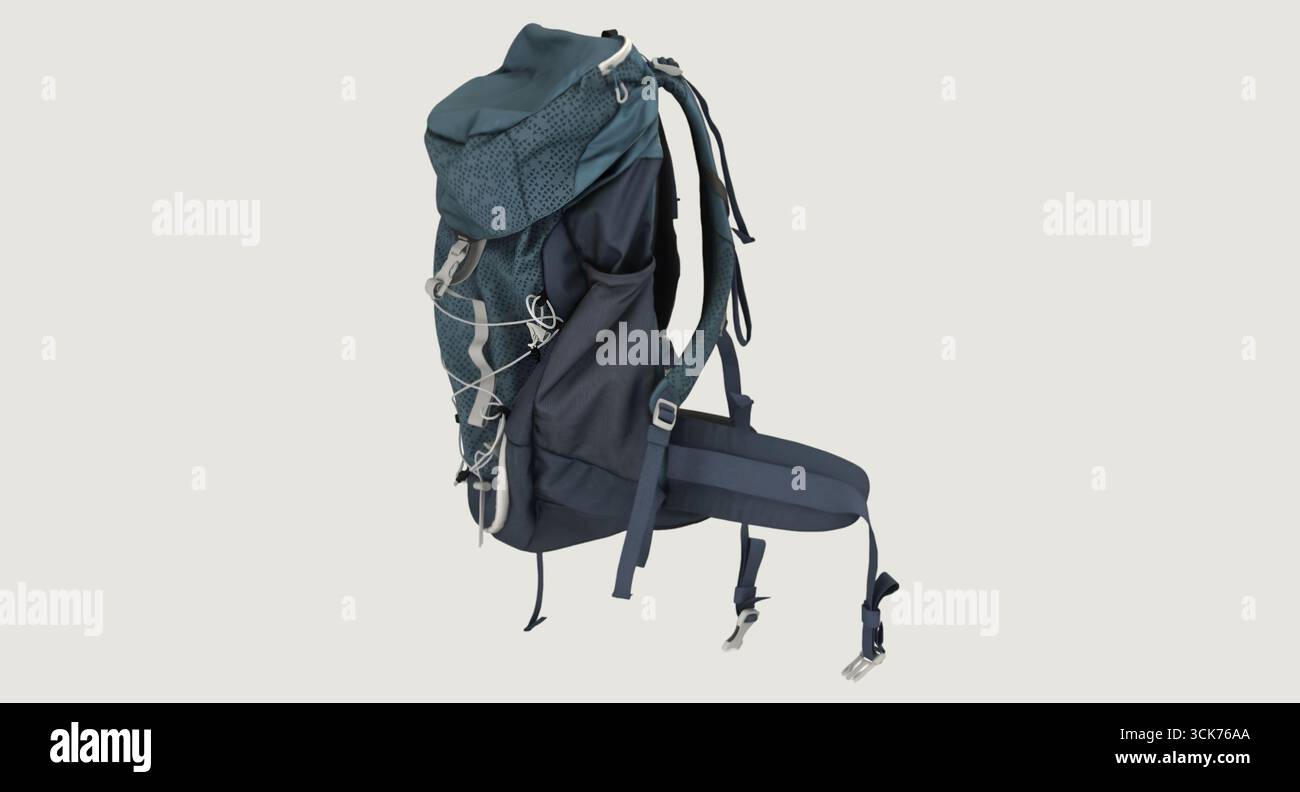Un sac à dos de randonnée durable conçu pour les aventures en plein air et les voyages. Banque D'Images
