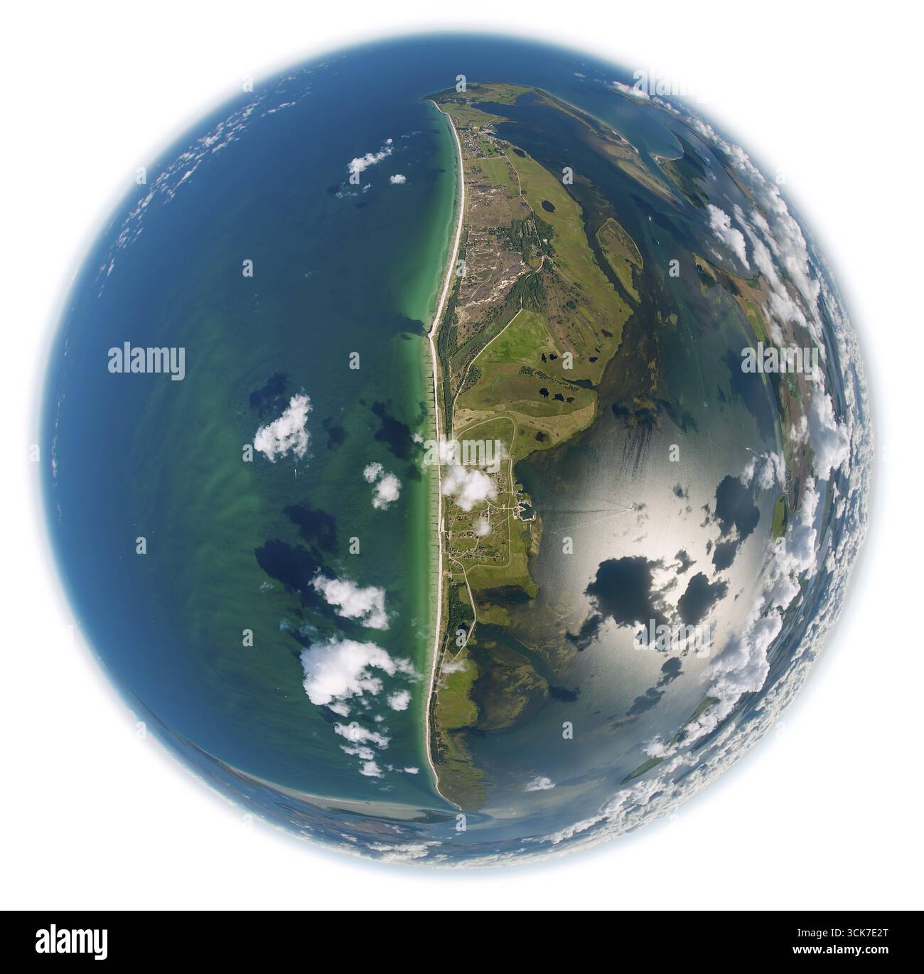 Île de Hiddensee, île de la mer Baltique, Mecklembourg-Poméranie occidentale, Allemagne, Europe, vue aérienne, vue plongeante, photographie aérienne, photogra aérienne Banque D'Images