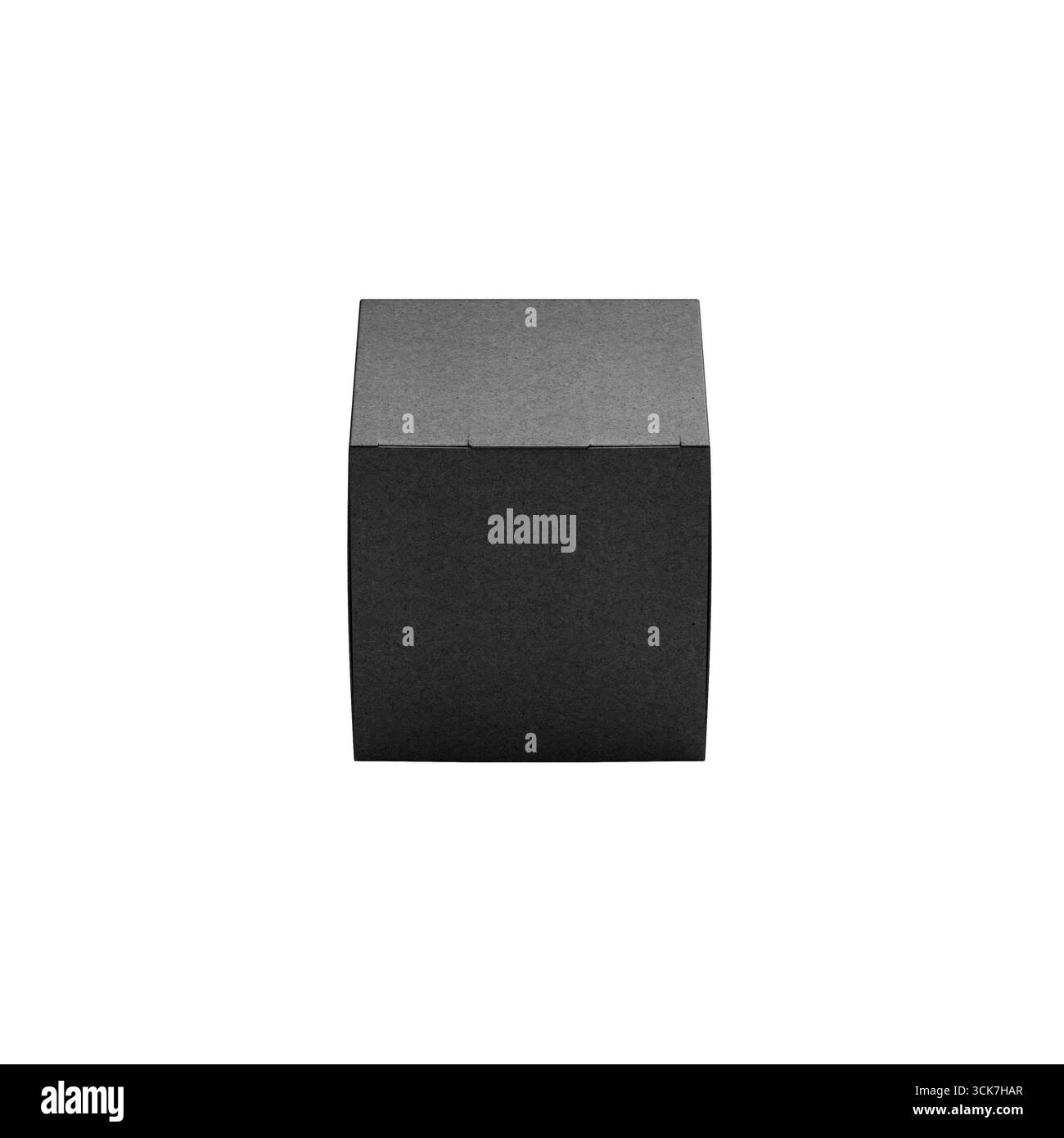 Un cube noir minimaliste avec une surface lisse, suggérant simplicité et design moderne. Banque D'Images