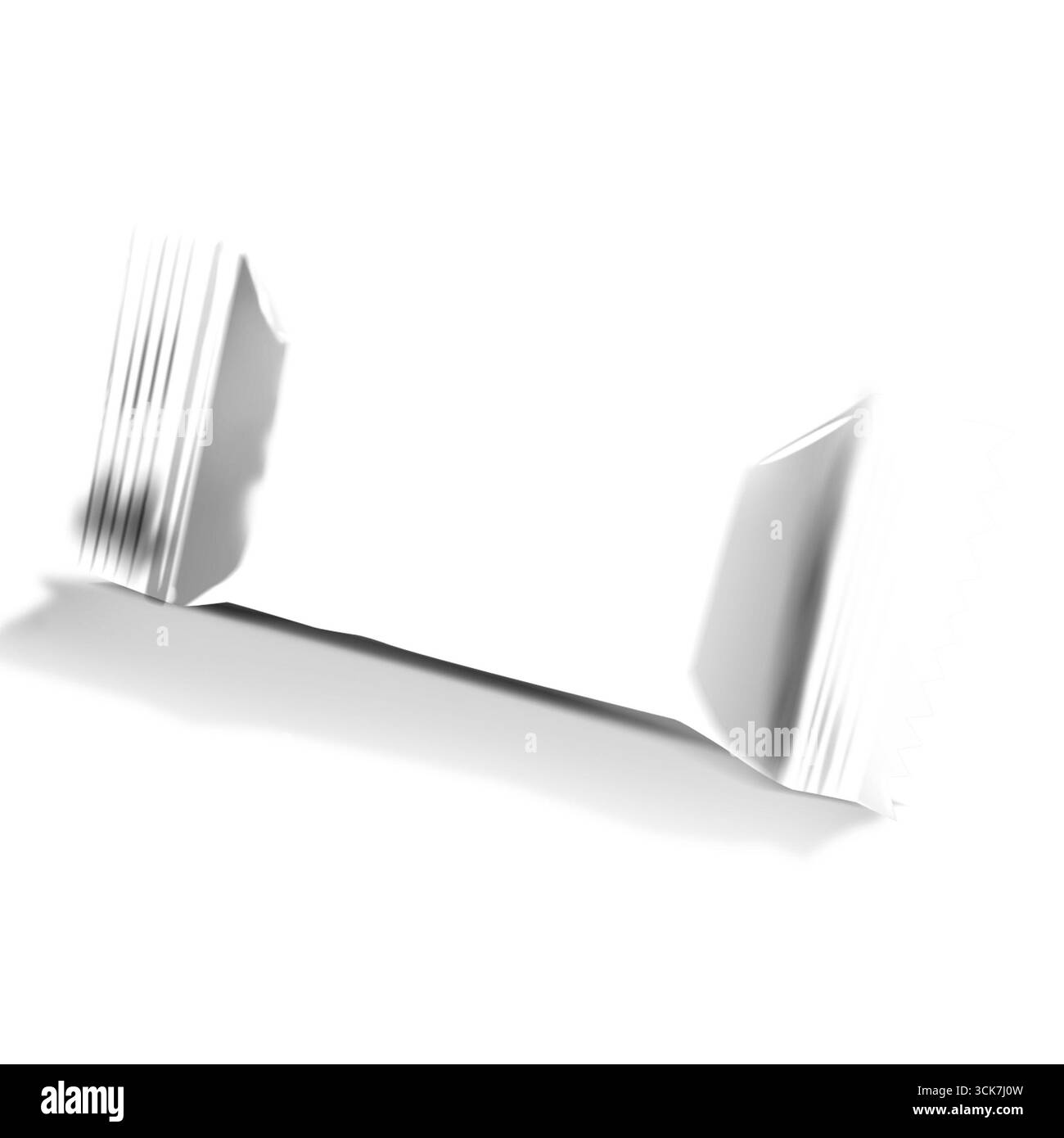 Un emballage simple et non marqué, peut-être pour une collation ou un bonbon, mettant l'accent sur la simplicité et le minimalisme. Banque D'Images