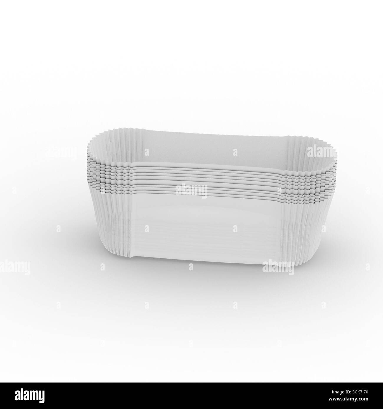 Pile de paniers en plastique transparent conçus pour servir ou stocker des aliments. Banque D'Images