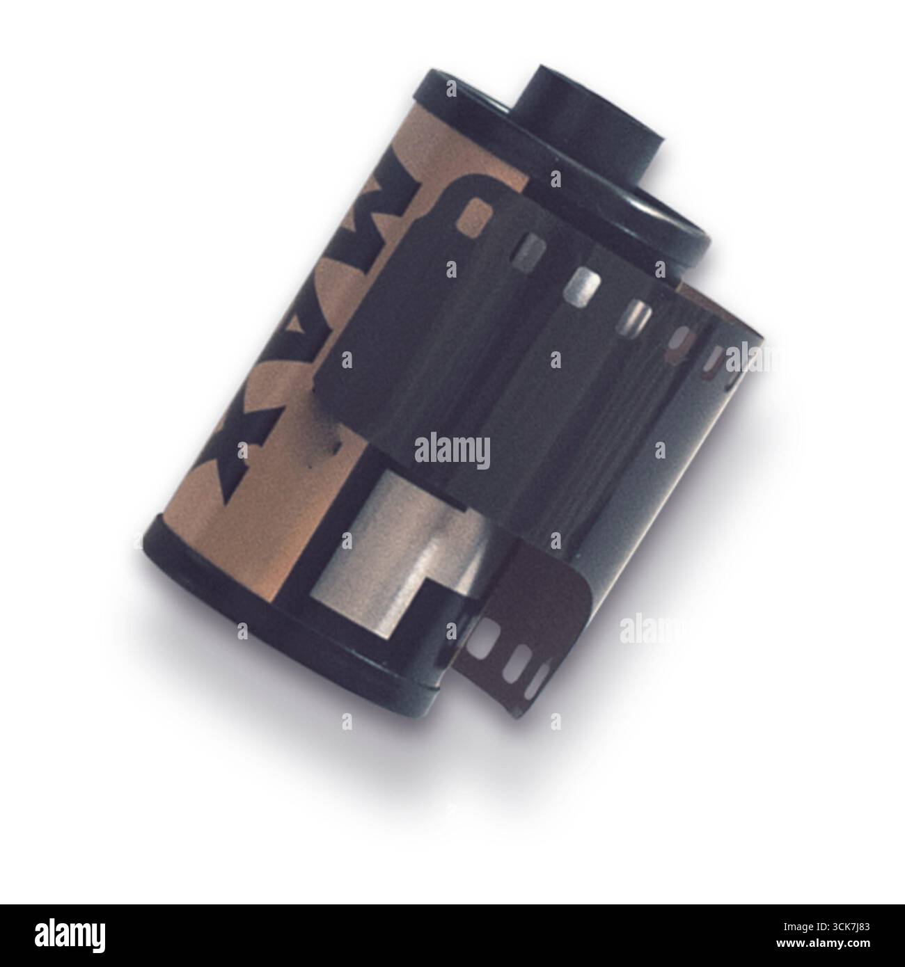 Rouleau de film utilisé pour la photographie, capturant des images sur un matériau sensible à la lumière. Banque D'Images