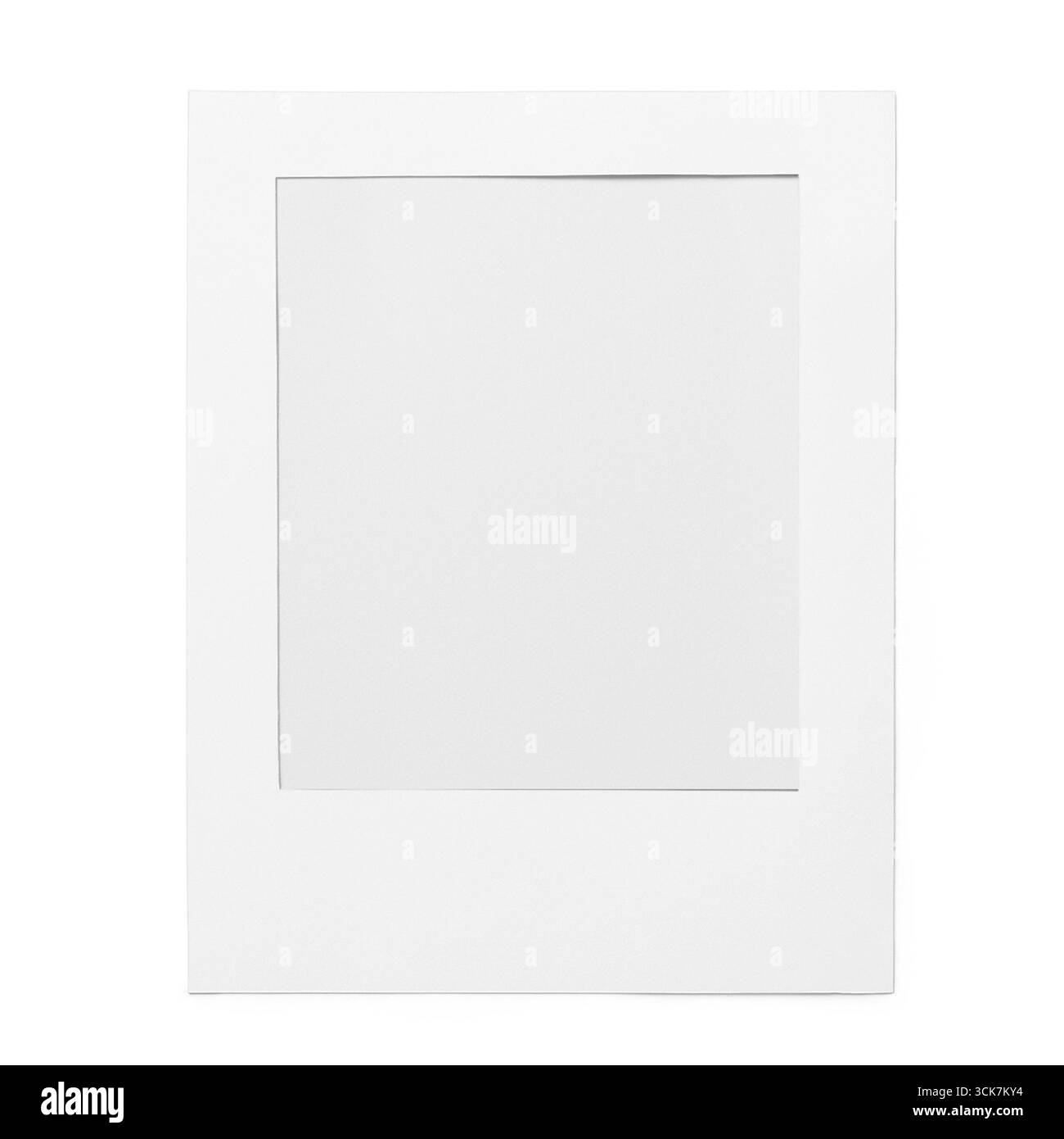 Un cadre photo blanc vierge conçu pour afficher des images ou des œuvres d'art. Banque D'Images