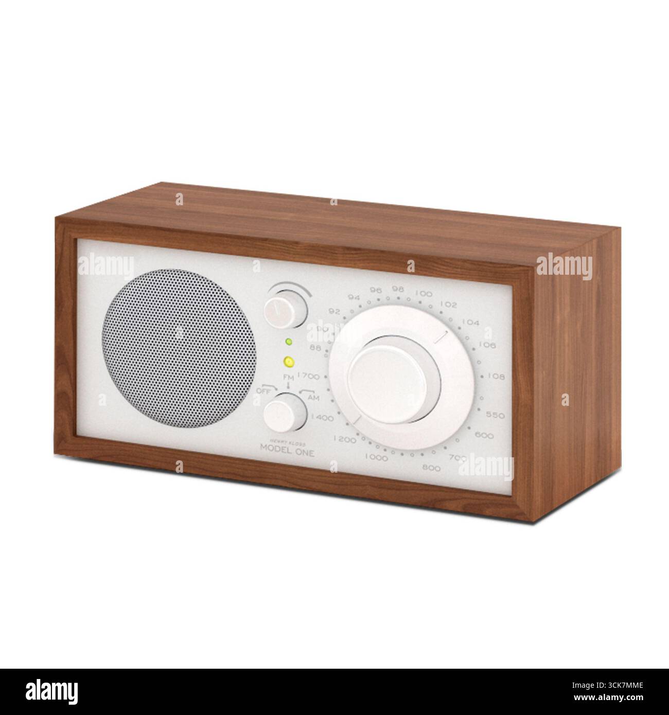 Une radio en bois de style vintage avec des boutons et un haut-parleur, conçu pour écouter de la musique et des émissions d'informations. Banque D'Images