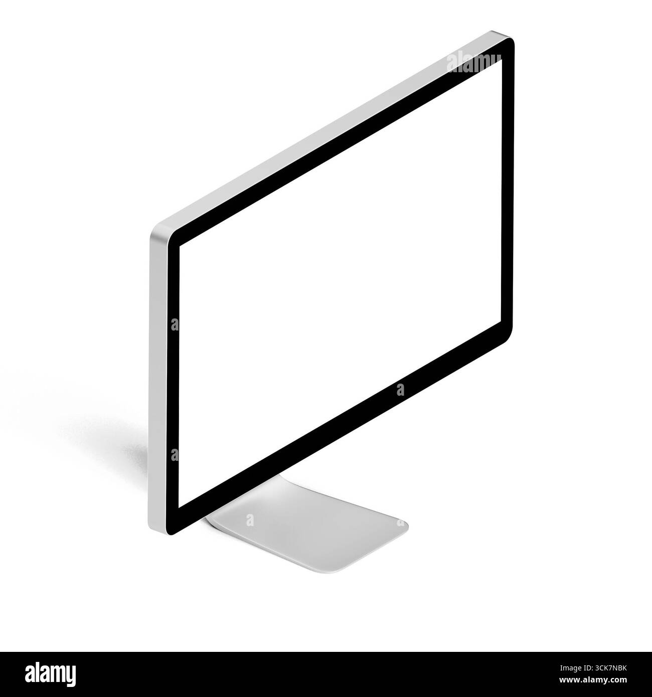 Un écran d'ordinateur élégant et moderne, affiché en angle, au design minimaliste et à l'écran vierge. Banque D'Images