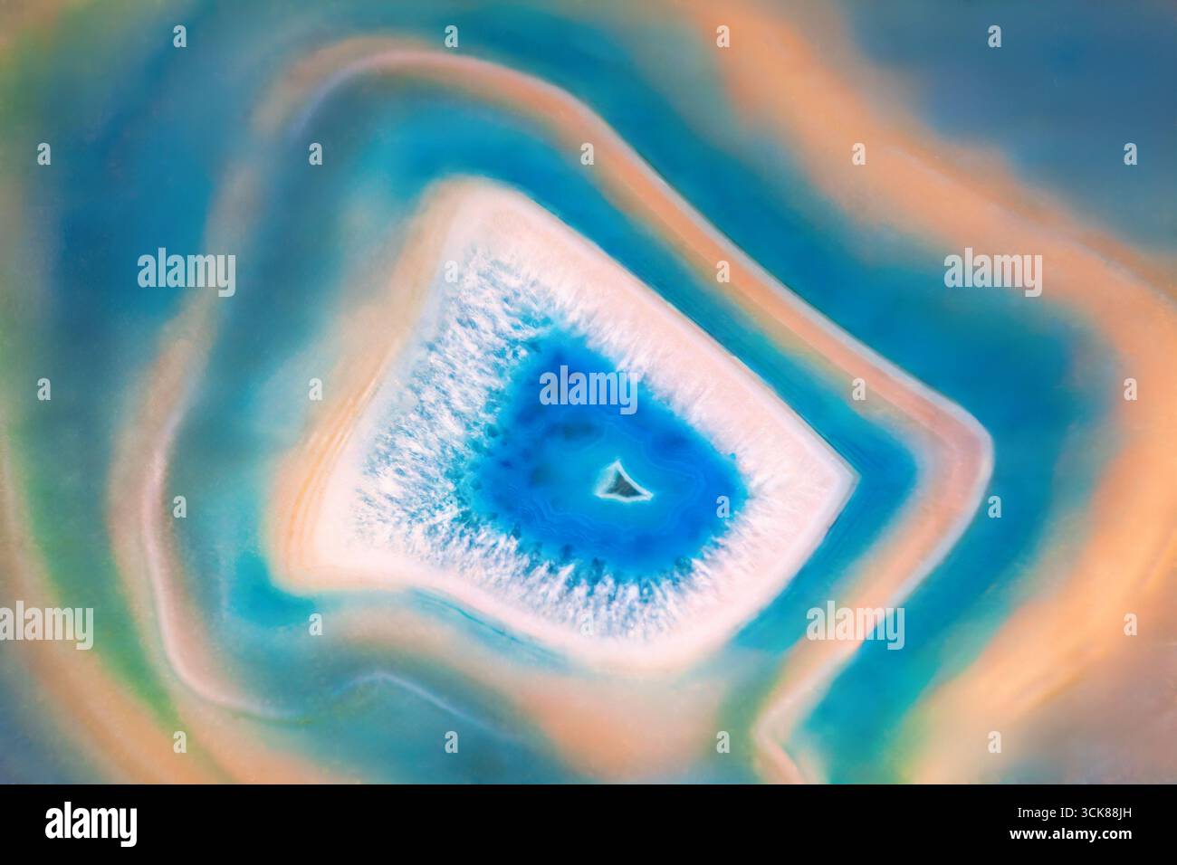 agate aqua onyx marbre bleu texture naturelle, coupe grande pierre macro poli Banque D'Images