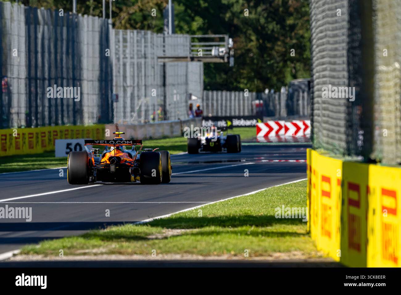 Monza, Italie, 05 septembre 2025, Lando Norris, du Royaume-Uni, concourt pour McLaren F1. Les essais du Grand Prix d'Italie 2025, qui se déroulent à Monza, en Italie. Crédit : Michael Potts/Alamy Live News Banque D'Images