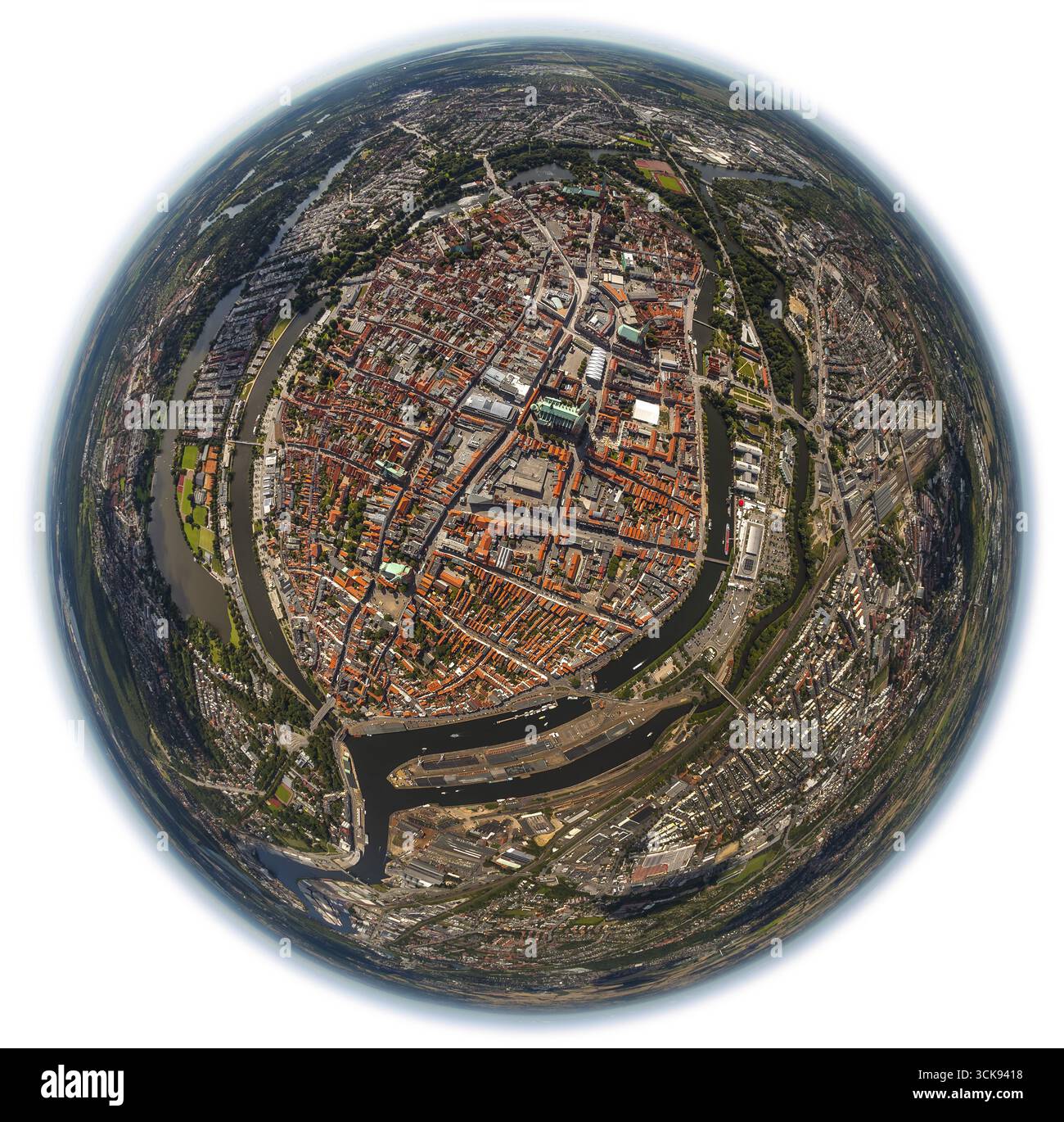 Vieille ville de Luebeck, St.Jakobi-Church, St.Marien-Church, St.Petri-Church, St.Aegidien-Church, cathédrale de Luebeck, Trave, Luebeck, mer Baltique, Schleswig Banque D'Images