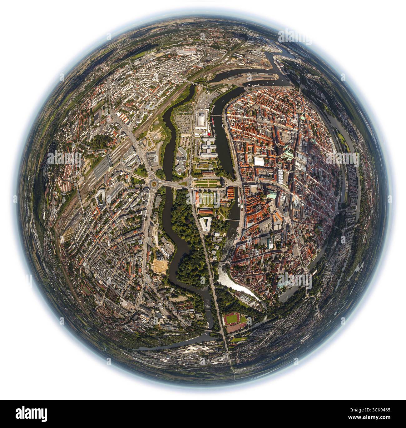 Vieille ville de Luebeck, St.Jakobi-Church, St.Marien-Church, St.Petri-Church, St.Aegidien-Church, cathédrale de Luebeck, Trave, Luebeck, mer Baltique, Schleswig Banque D'Images