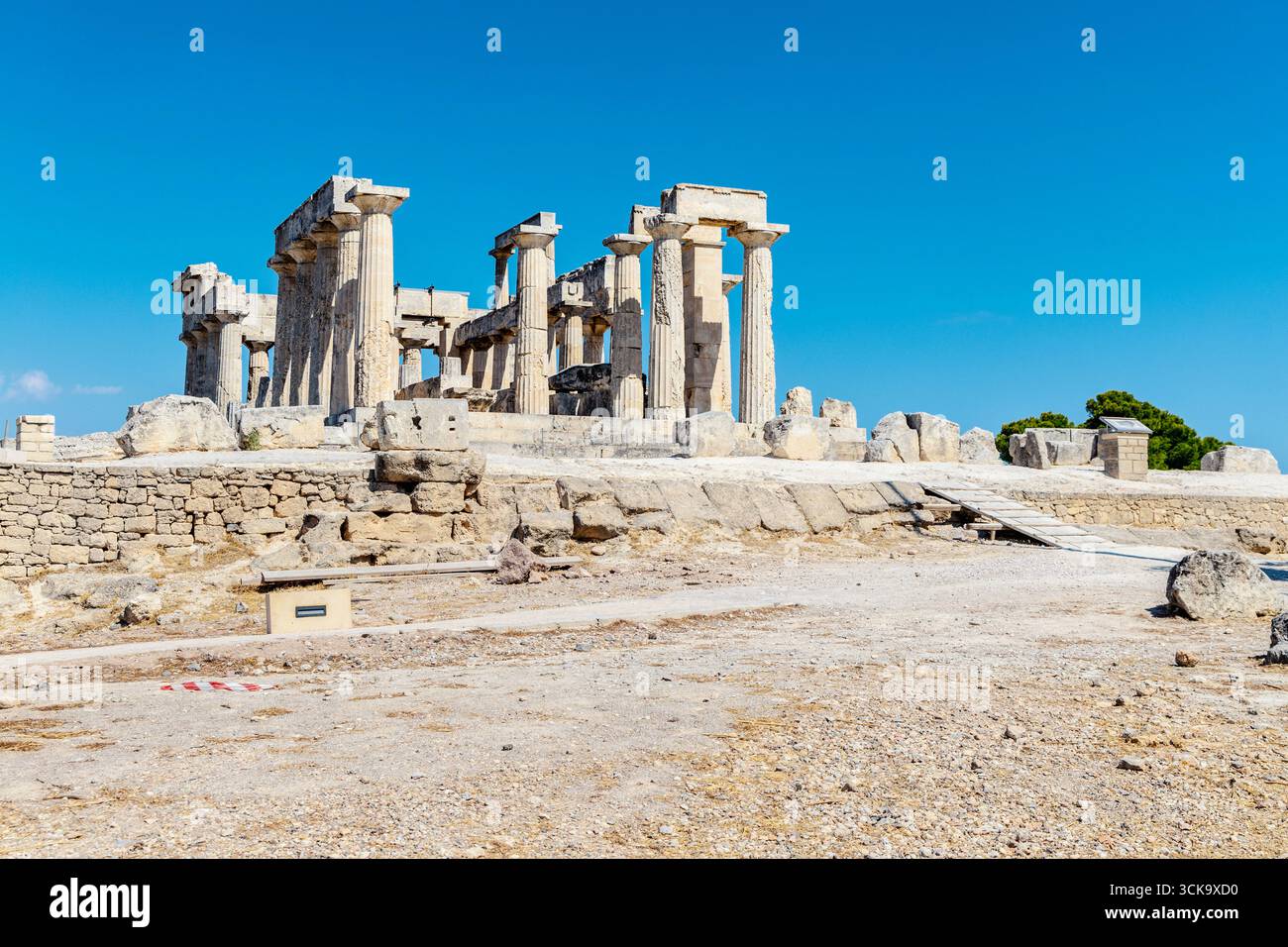 Temple d'Aphaia sur l'île d'Egine, îles Saroniques, Grèce Banque D'Images