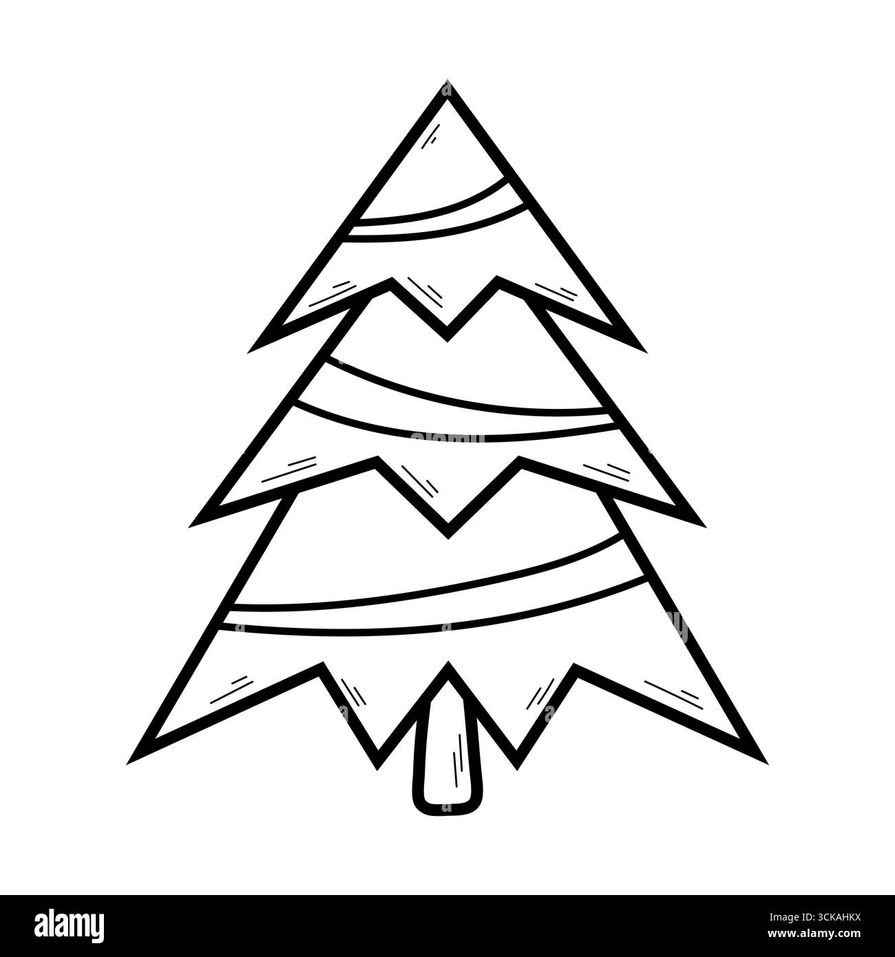 Joli sapin de Noël en forme de dessin de caniche. Élément décoratif de la nouvelle année. Illustration vectorielle isolée sur fond blanc. Illustration de Vecteur