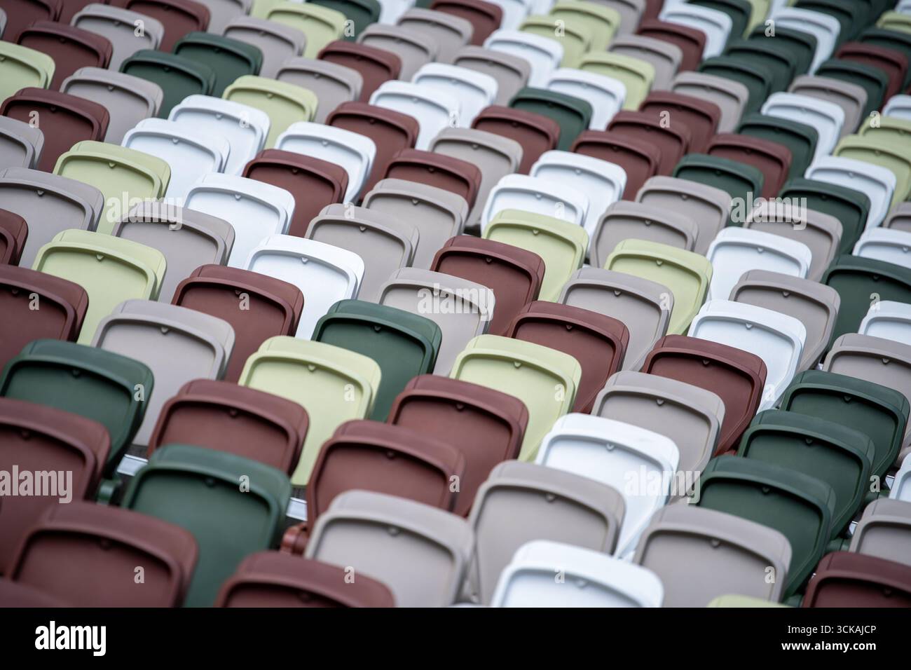 Tokyo, Japon. 11 septembre 2025. TOKYO, JAPON - 11 SEPTEMBRE : chaises vides lors des Previews avant les Championnats du monde d'athlétisme Tokyo 2025 au stade national le 11 septembre 2025 à Tokyo, Japon. (Photo de Joris Verwijst/Agence BSR) crédit : Agence BSR/Alamy Live News Banque D'Images