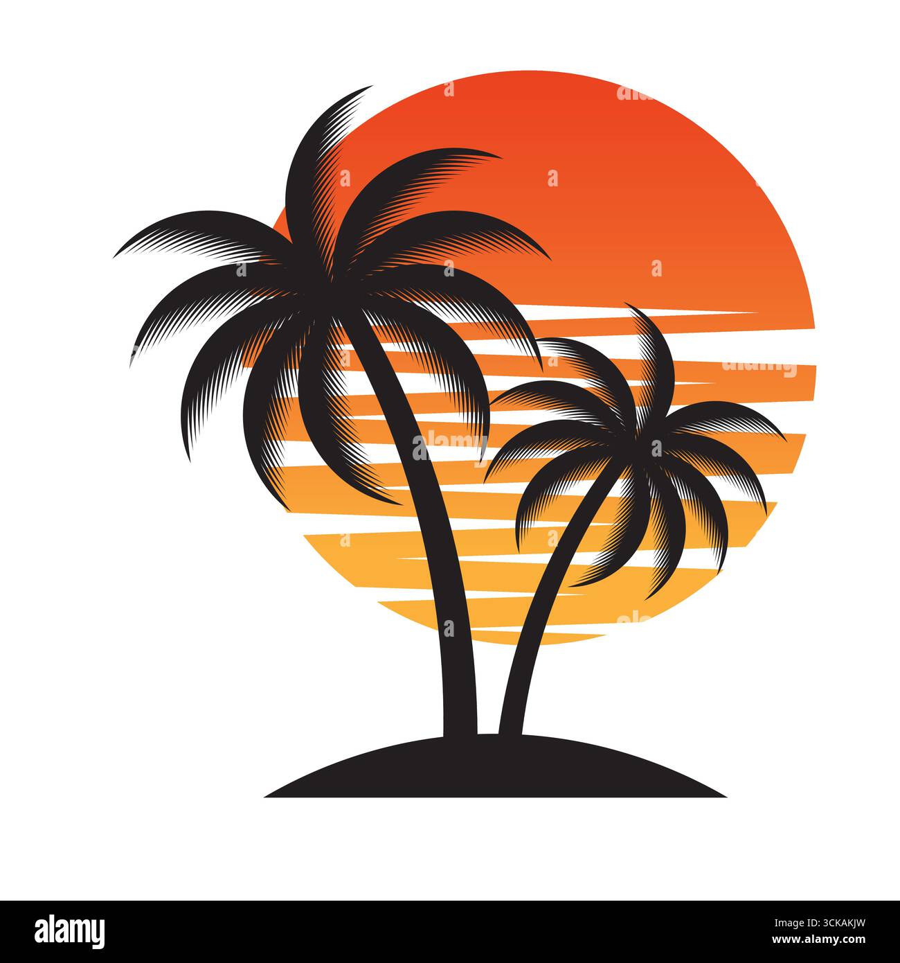 Palmier avec coucher de soleil sur la plage ou l'île. Logo coucher de soleil et Palm Tree. Logo Summer Beach. Tropical ou Paradise Island en été. Illustration vectorielle Illustration de Vecteur Palmier avec coucher de soleil sur la plage ou l'île. Logo coucher de soleil et Palm Tree. Logo Summer Beach. Tropical ou Paradise Island en été. Illustration vectorielle Illustration de Vecteur