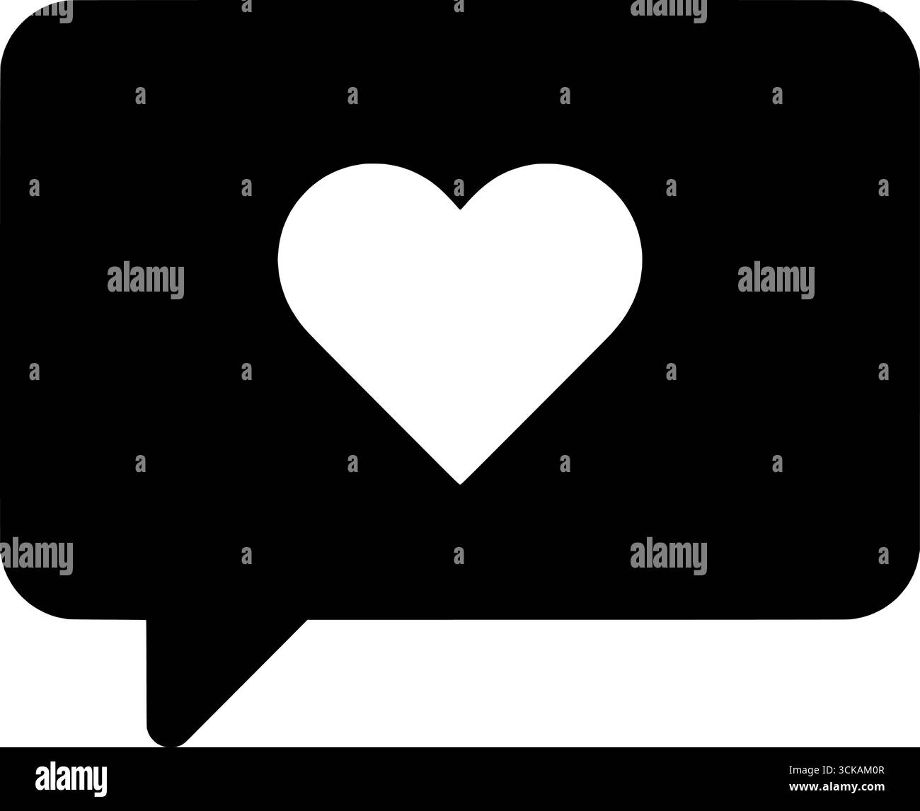 Bulle de parole avec icône de coeur blanc illustration stock Illustration de Vecteur