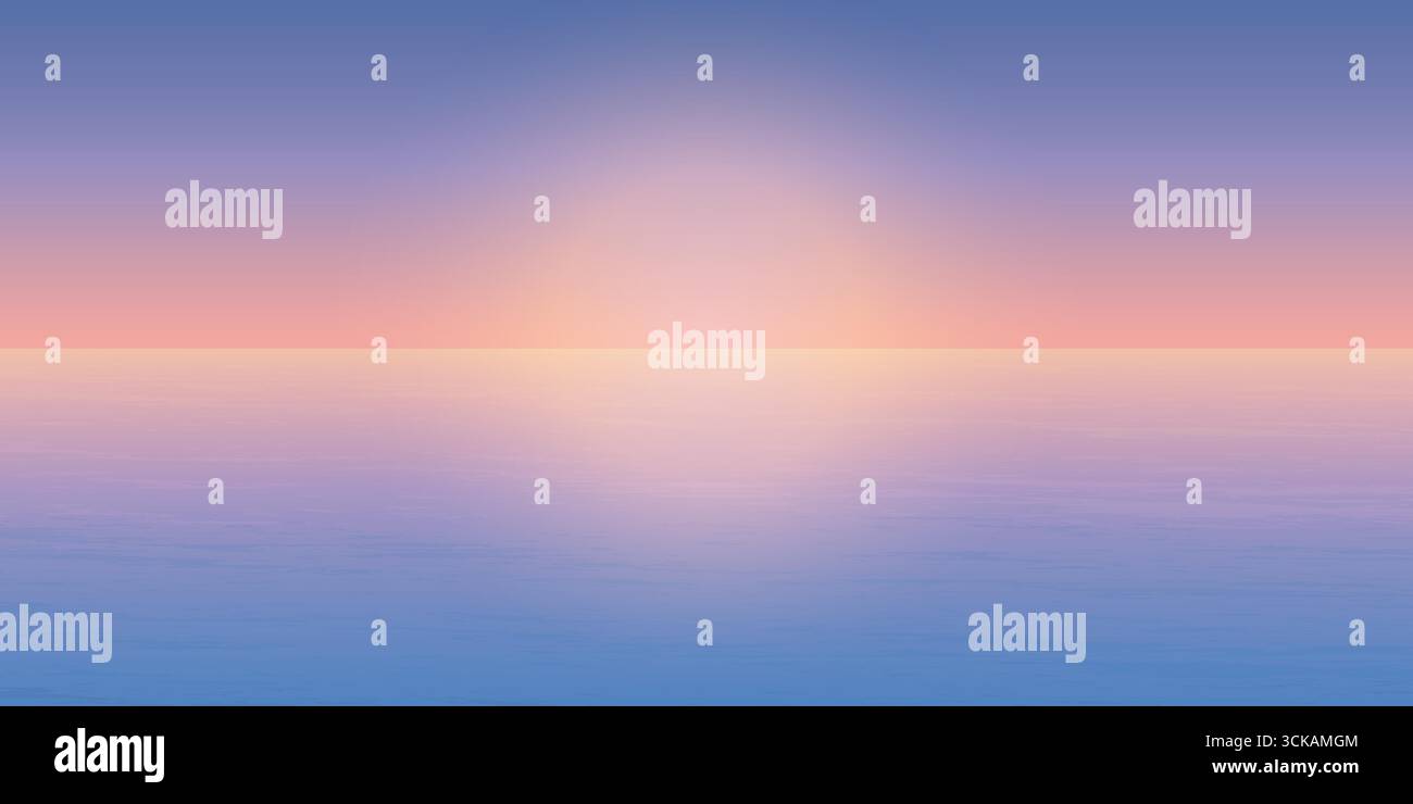 Coucher de soleil ou lever de soleil sur la mer ou l'océan. Illustration de Vecteur