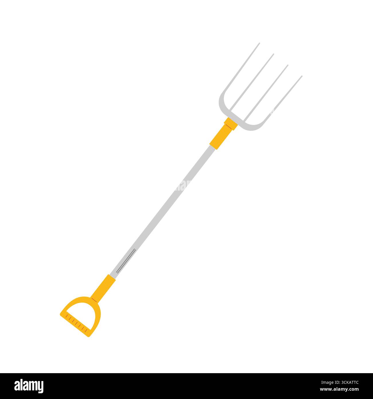 Outil de jardin utilisé pour labourer le sol pendant la saison de plantation printanière dans une arrière-cour Illustration de Vecteur