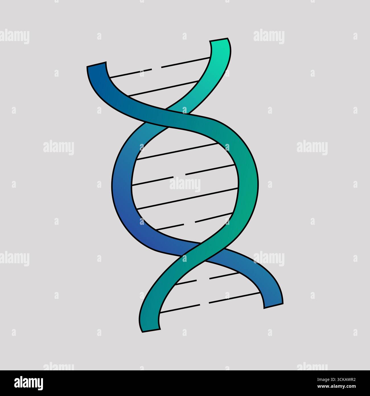 Icône de structure de l'ADN. Symbole d'hélice génétique. Vecteur de science biologique. Illustration de chromosomes moléculaires. Illustration de Vecteur