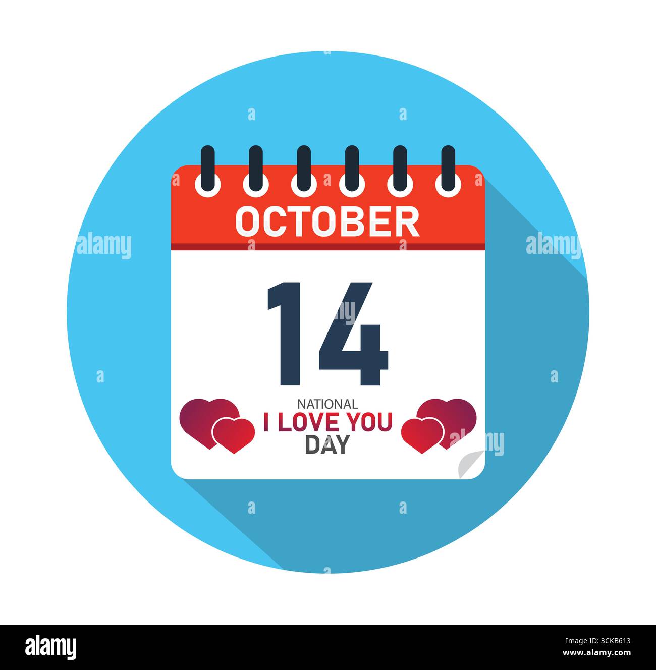National I Love You Day 14 octobre calendrier conception graphique. bannière pour publication sur les médias sociaux. Illustration vectorielle Illustration de Vecteur