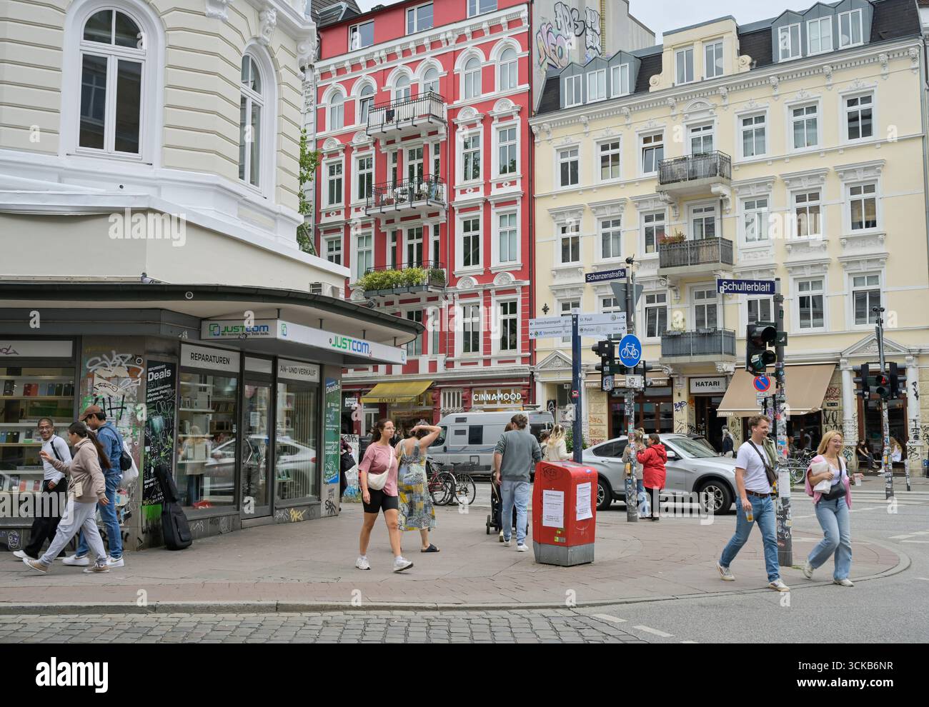 Straßenszene, Schanzenstraße, Schulterblatt, Schanzenviertel, Hambourg, Deutschland Banque D'Images