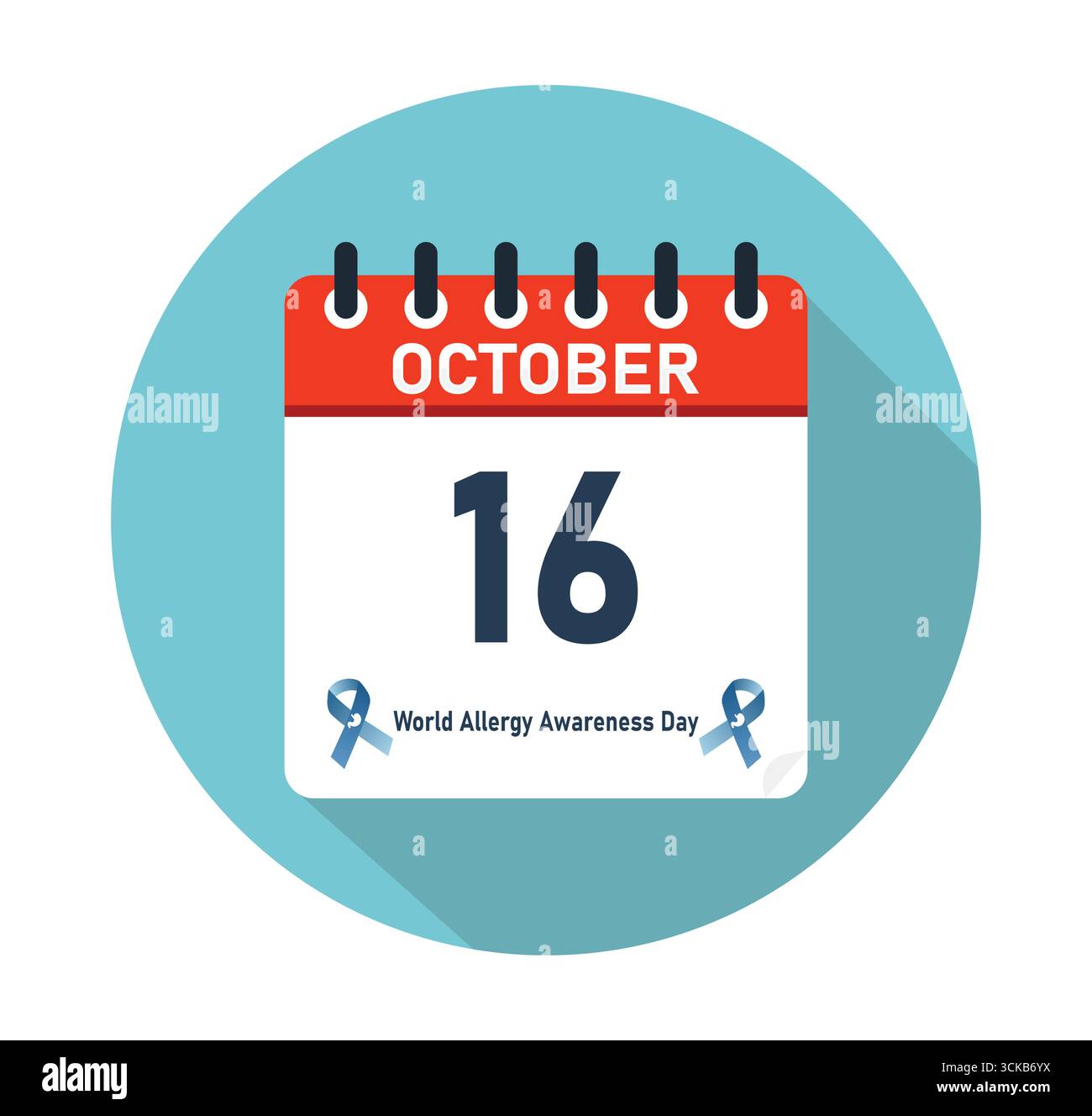 Journée mondiale de sensibilisation aux allergies 16 octobre conception graphique du calendrier. bannière pour publication sur les médias sociaux. Illustration vectorielle Illustration de Vecteur