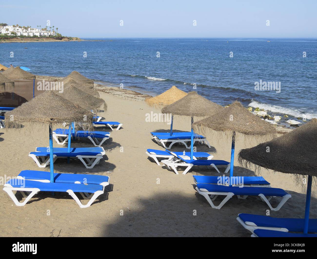 Plage de Mijas Costa, Málaga, Espagne. Banque D'Images