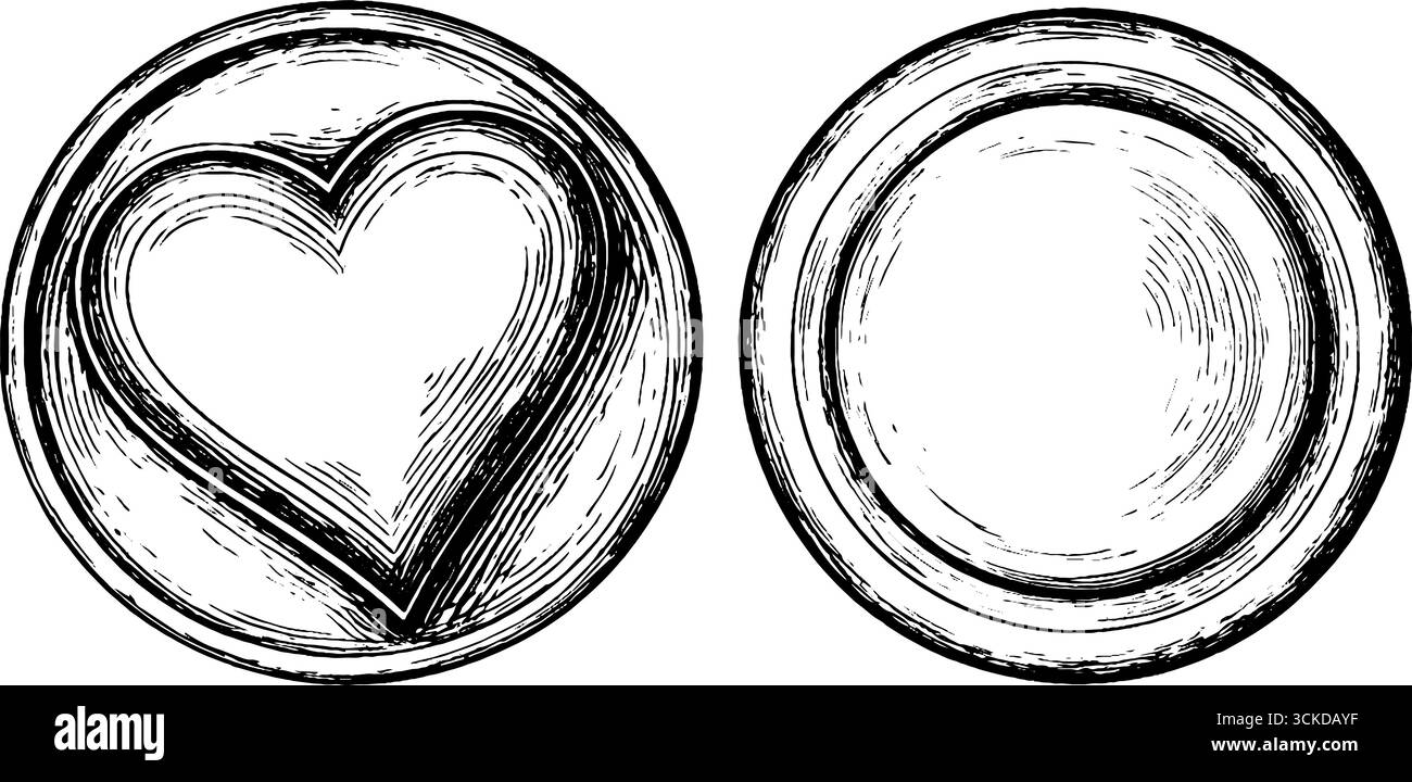 Ensemble d'illustrations gravées vintage avec des éléments de conception de coeur et de cercle pour des projets rétro. Illustration de Vecteur Ensemble d'illustrations gravées vintage avec des éléments de conception de coeur et de cercle pour des projets rétro. Illustration de Vecteur
