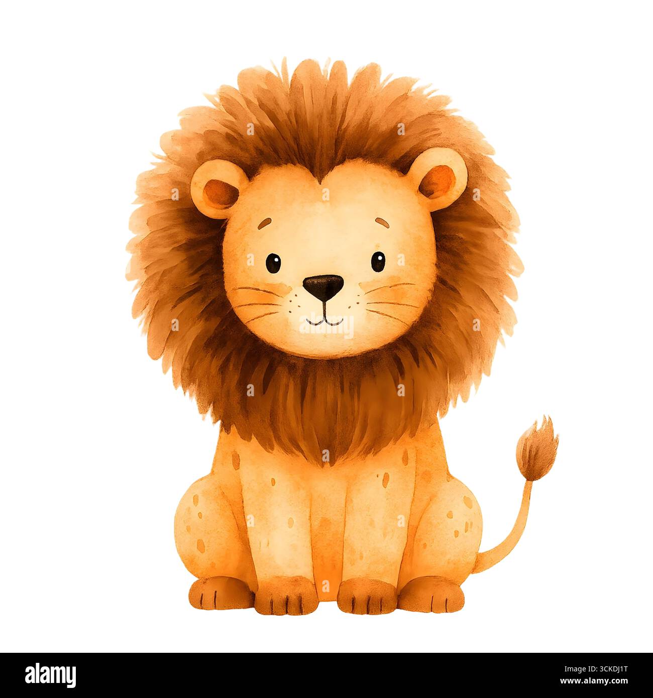 Mignon Aquarelle Lion illustration, adorable Safari animal Clipart Banque D'Images
