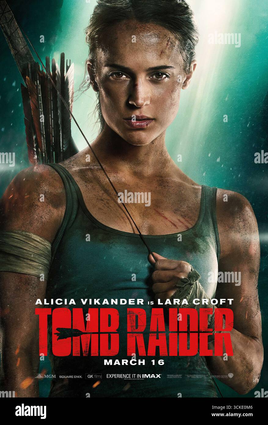 Tomb Raider affiche Alicia Vikander Banque D'Images