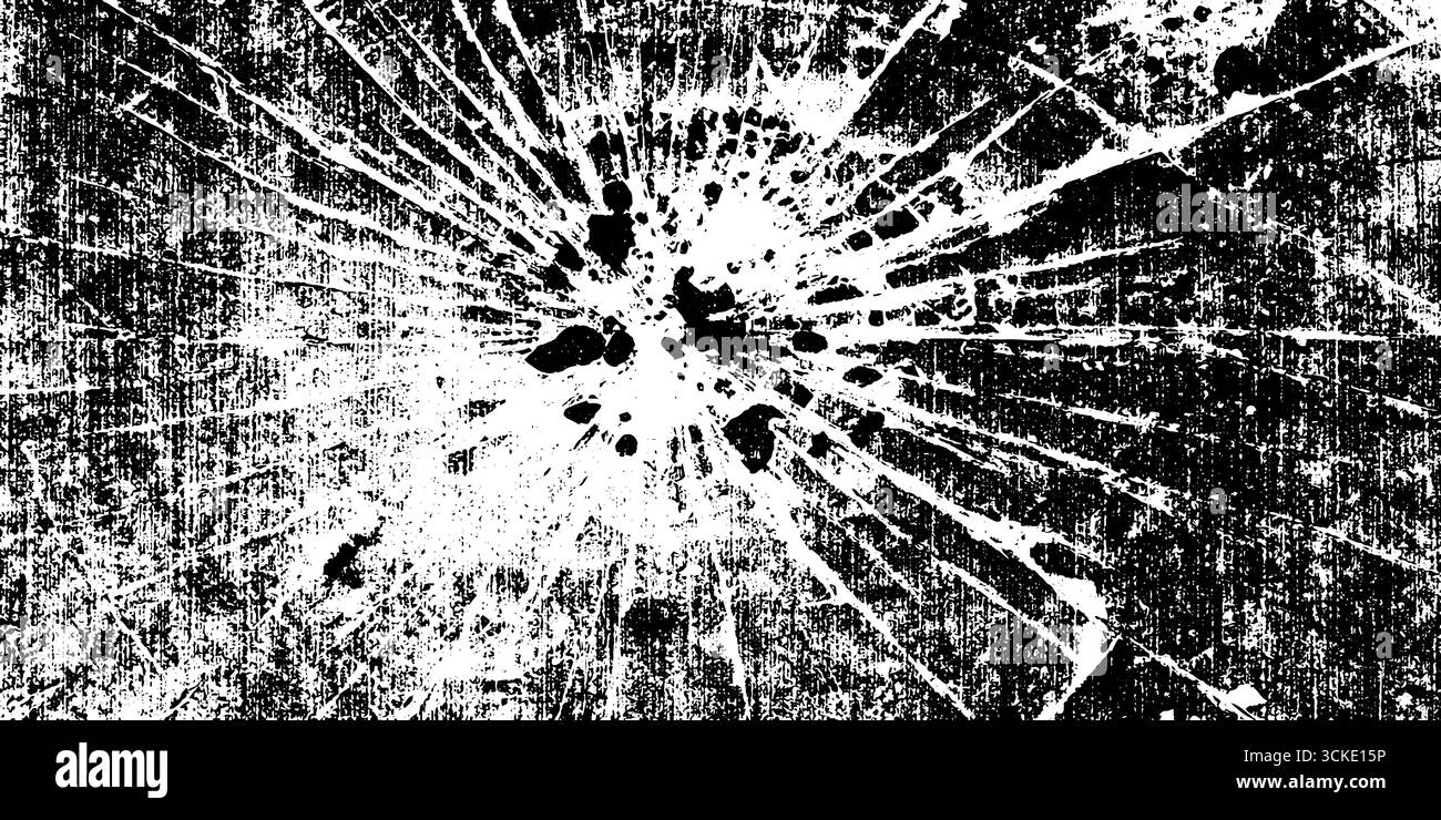 Surface en verre givré avec fissures radiales pour la superposition et la texture design. Illustration de Vecteur