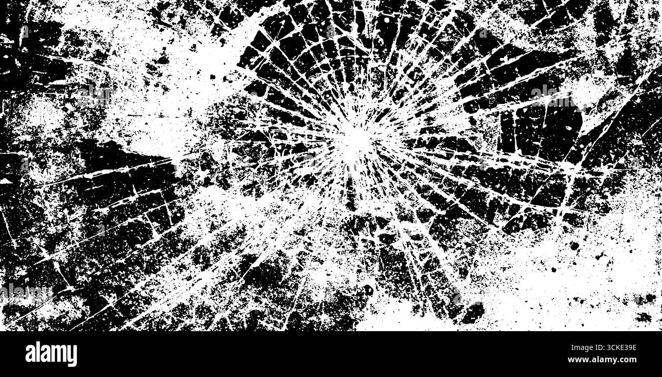 Texture de verre dépoli avec des fissures radiales pour une superposition artistique et un design. Illustration de Vecteur