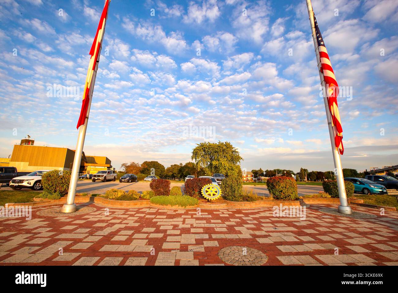 Sarnia, Canada. 10 septembre 2025. Le monument international du Rotary de Sarnia à Sarnia, Ontario, Canada. Un monument civique public célébrant la communit Banque D'Images