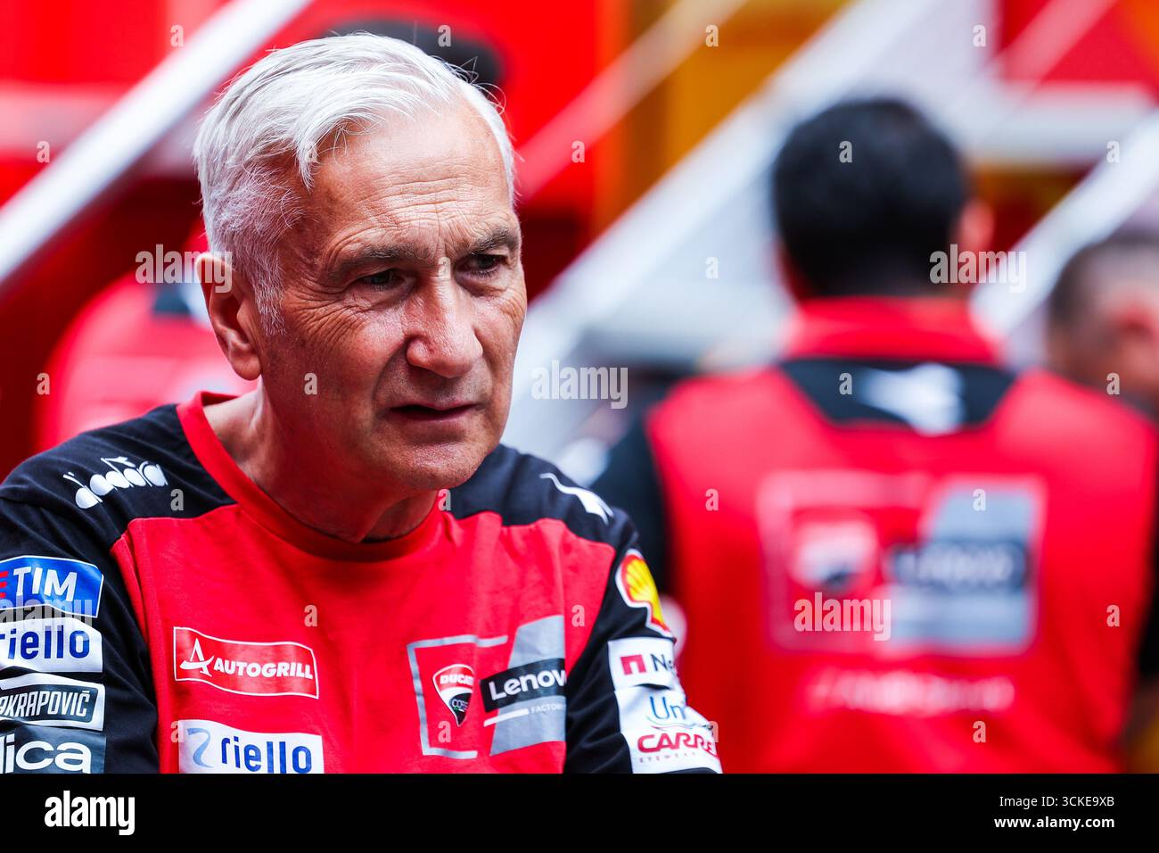 Davide Tardozzi Team Manager de Ducati Corse vu lors du MotoGP GP16 Red Bull Grand Prix de Saint-Marin et de la Riviera de Rimini - Conférence de presse à Misano World circuit Marco Simoncelli. Banque D'Images