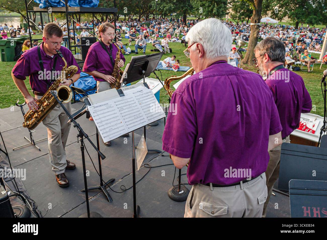 Huntsville Alabama, concert Big Spring Park dans le parc, musiciens jouant gratuitement Banque D'Images