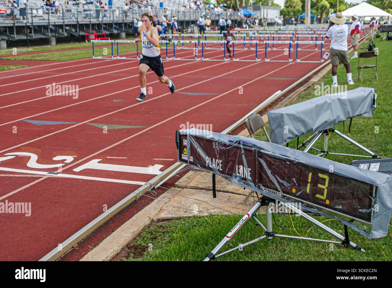 Miami Florida,Tropical Park,USA Track and Field National Junior Olympics,Etudiants éducation élèves élèves élèves,école,campus,apprendre apprend l'apprentissage,t Banque D'Images