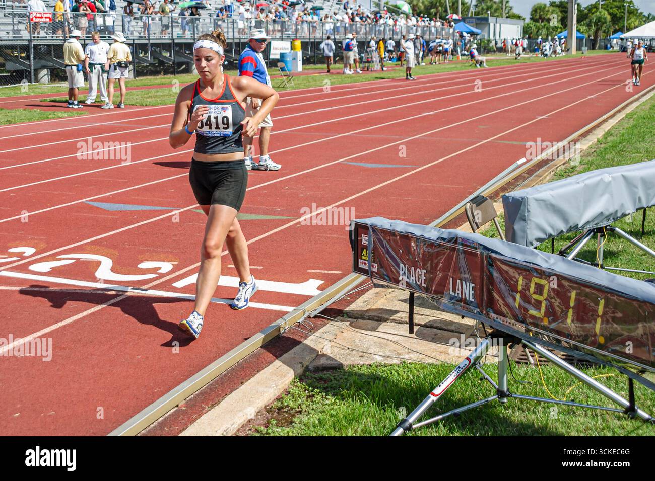 Miami Florida,Tropical Park,USA Track and Field National Junior Olympics,Etudiants éducation élèves élèves élèves,école,campus,apprendre apprend l'apprentissage,t Banque D'Images