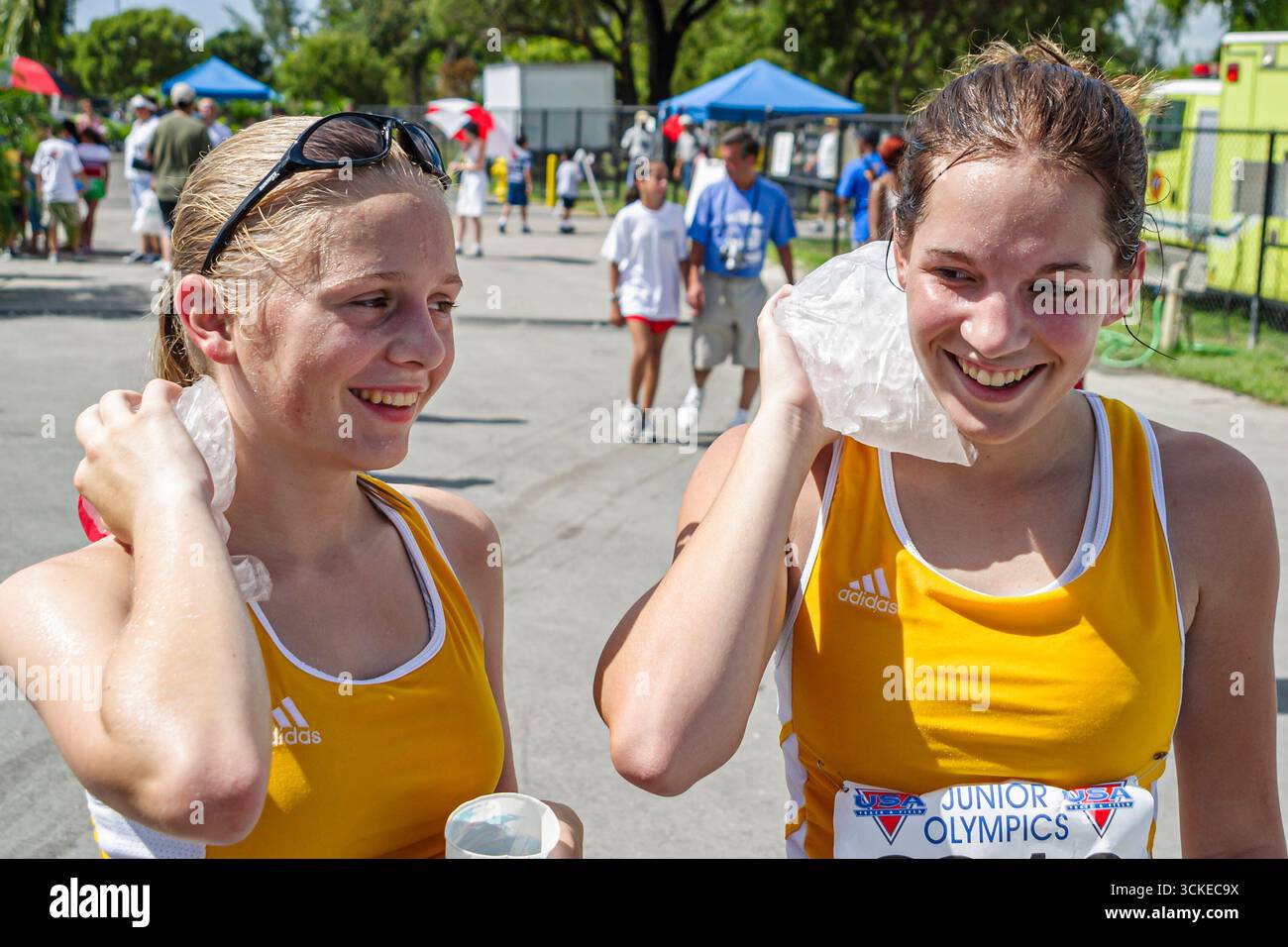 Miami Florida,Tropical Park,USA Track and Field National Junior Olympics,Etudiants éducation élèves élèves élèves,école,campus,apprendre apprend l'apprentissage,t Banque D'Images