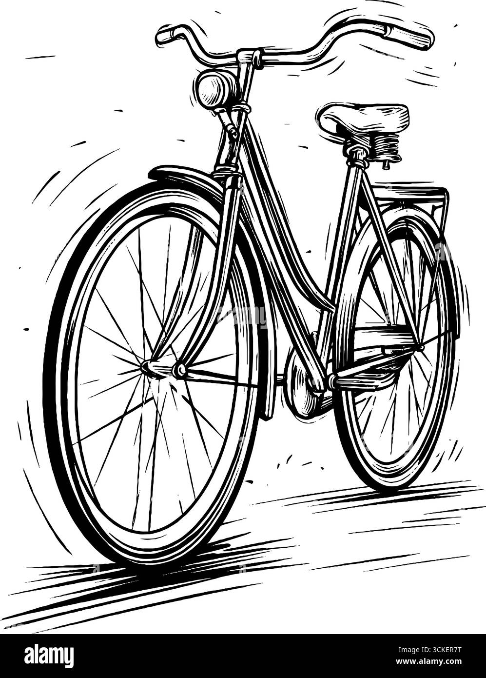 Vintage vélo illustration gravée - design rétro pour les tirages d'art et les affiches. Illustration de Vecteur
