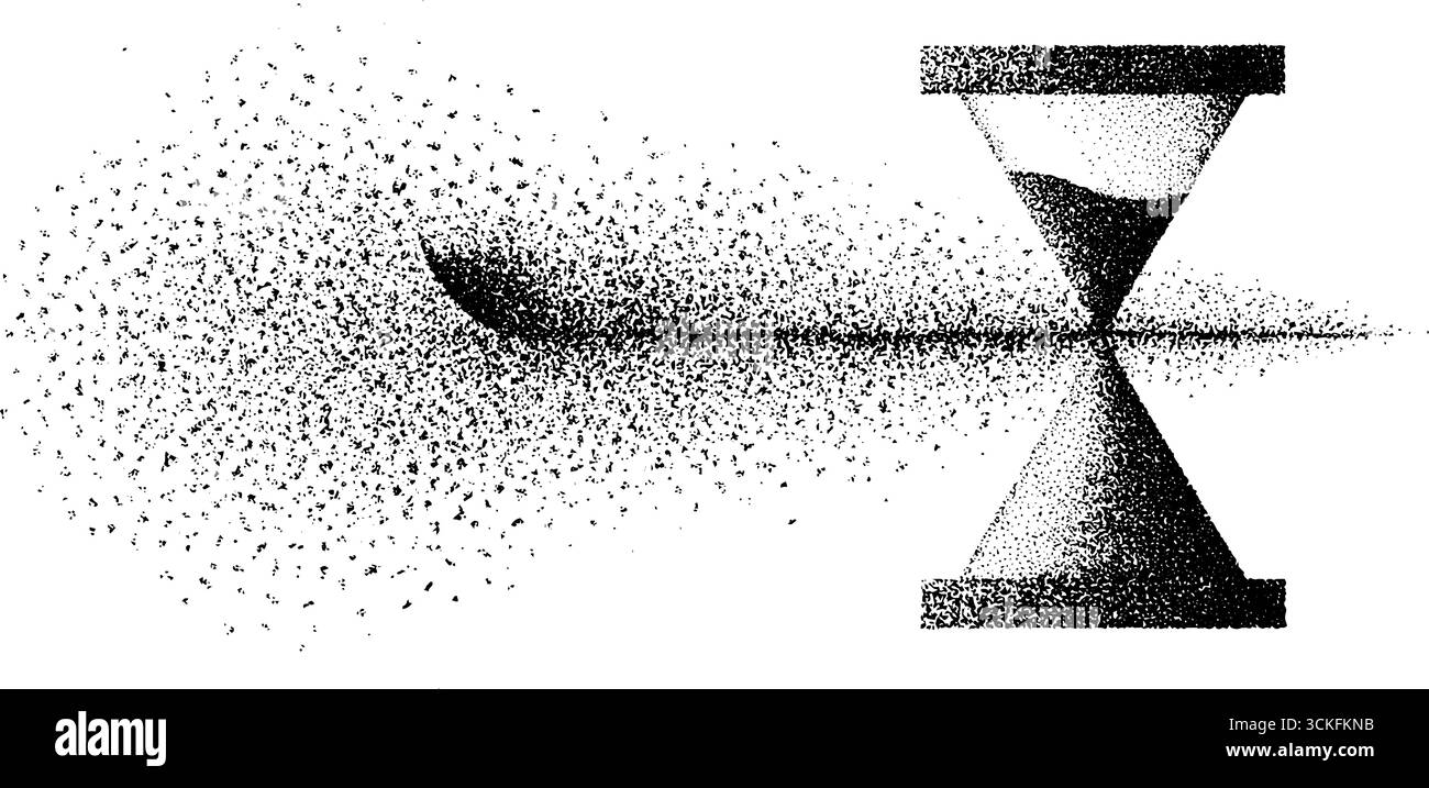 Illustration de sablier pointillé reflétant le passage du temps pour la conception artistique. Illustration de Vecteur