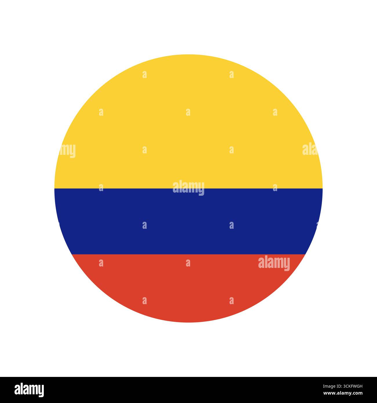 Drapeau de Colombie. Drapeau colombien rond. Icône de cercle de drapeau de Colombie. Illustration de Vecteur