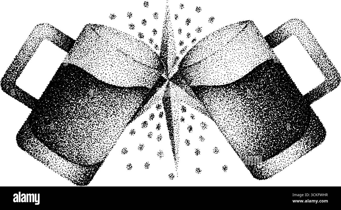 Vintage pointillés dotwork de deux tasses à bière clinking - concept de célébration et de joie. Illustration de Vecteur Vintage pointillés dotwork de deux tasses à bière clinking - concept de célébration et de joie. Illustration de Vecteur