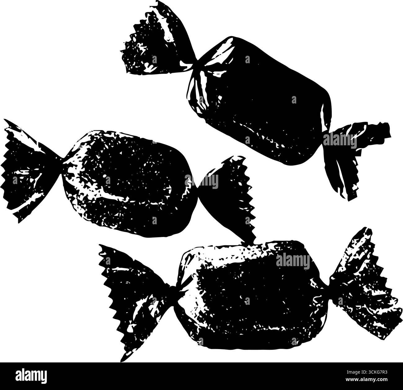 Design rétro de bonbons de noël en noir et blanc pour un décor de vacances. Illustration de Vecteur