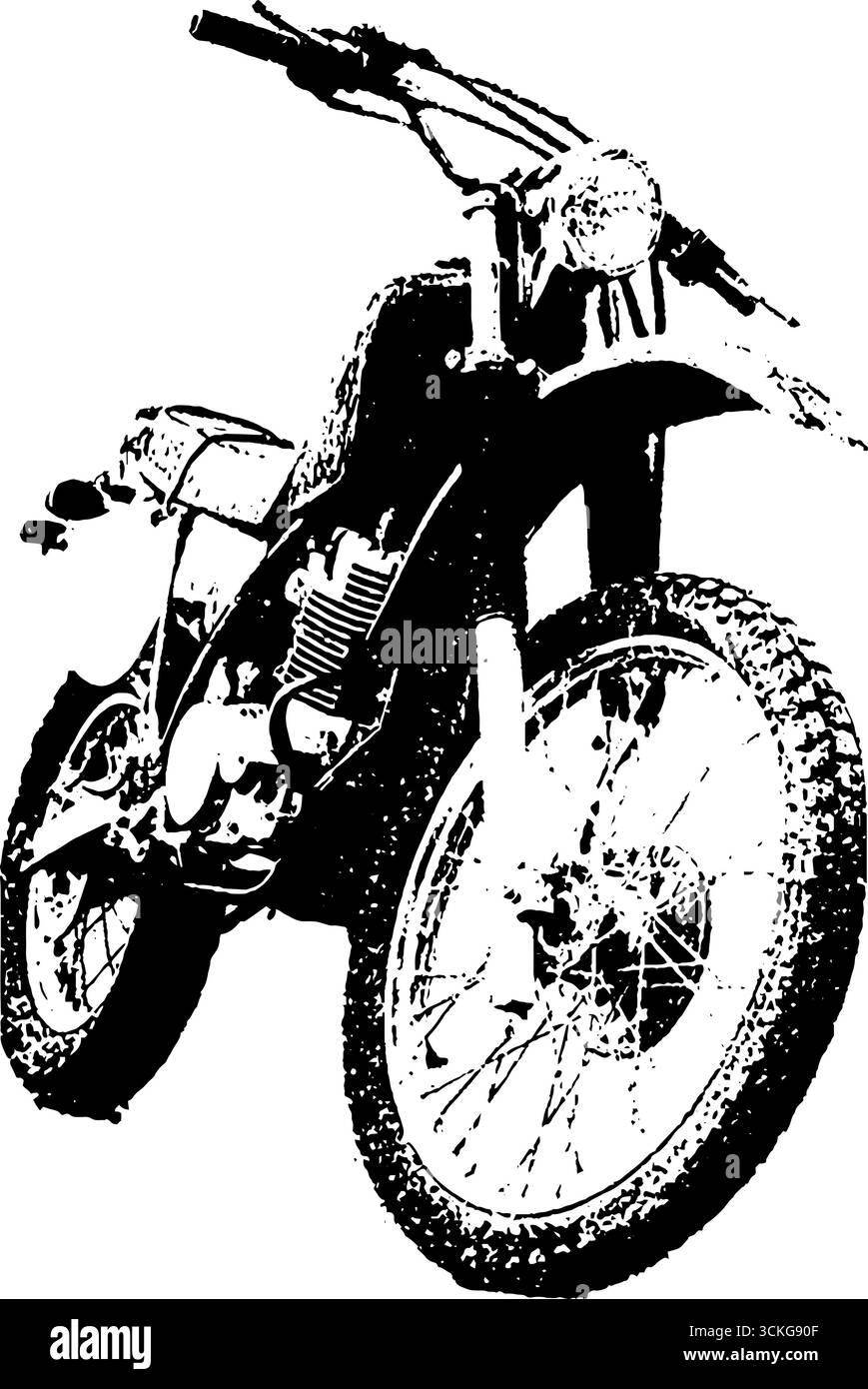 Vintage moto grunge design noir et blanc pour affiches et impressions. Illustration de Vecteur