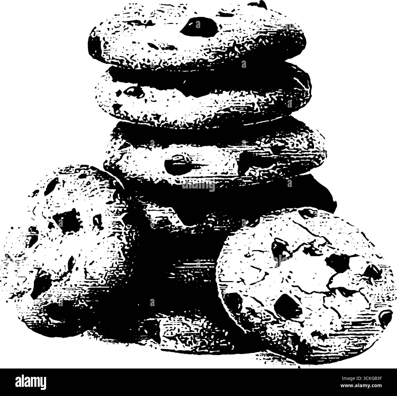 Biscuits de noël noir et blanc grunge pour la conception et la décoration de vacances. Illustration de Vecteur