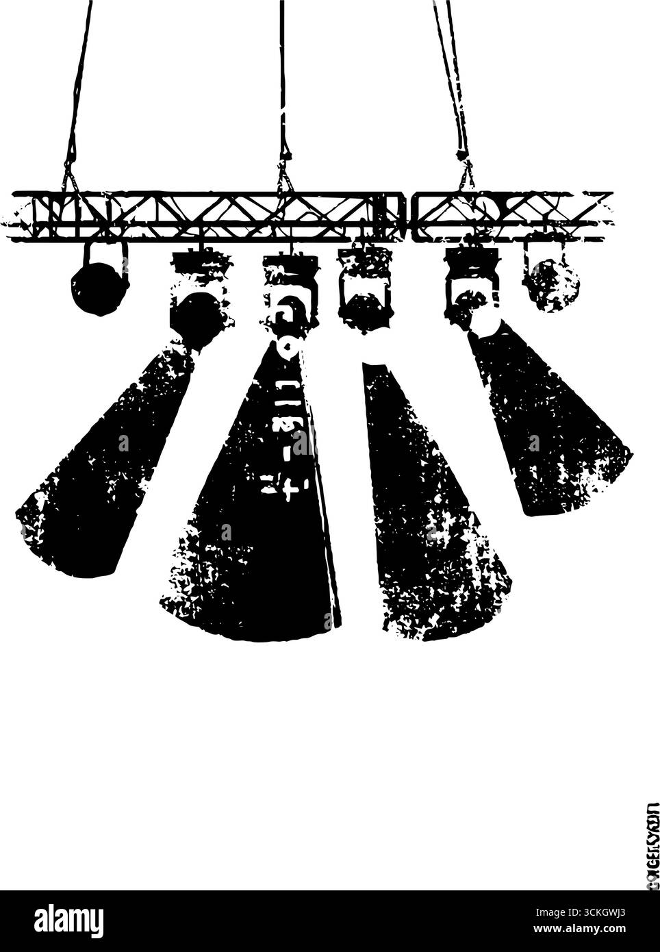 Design d'éclairage de scène noir et blanc grunge pour affiches de concert et urbain Illustration de Vecteur