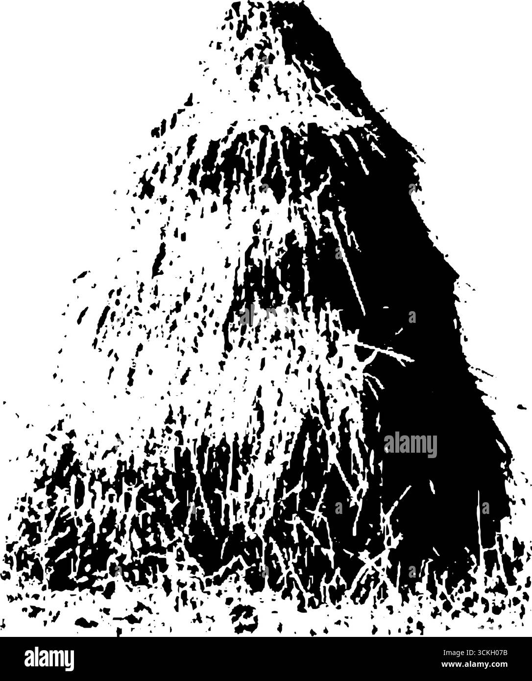Pochoir de foin noir et blanc à contraste élevé pour un design rustique. Illustration de Vecteur