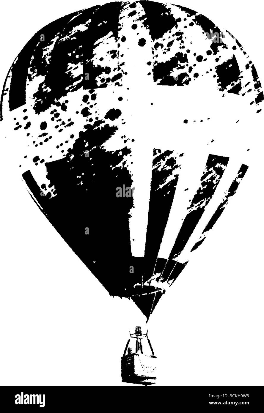 Silhouette de ballon très contrastée pour un design urbain vintage. Illustration de Vecteur
