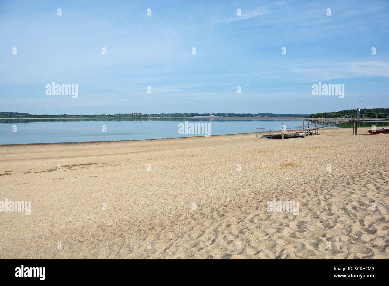 Réservoir de Bautzen (Saxe, Allemagne) avec faible niveau d'eau Banque D'Images