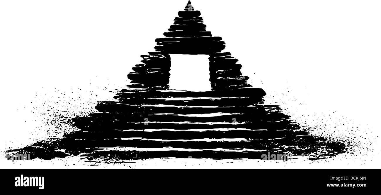 Design de pochoir de structure sacrée noir et blanc pour l'art urbain et les affiches. Illustration de Vecteur