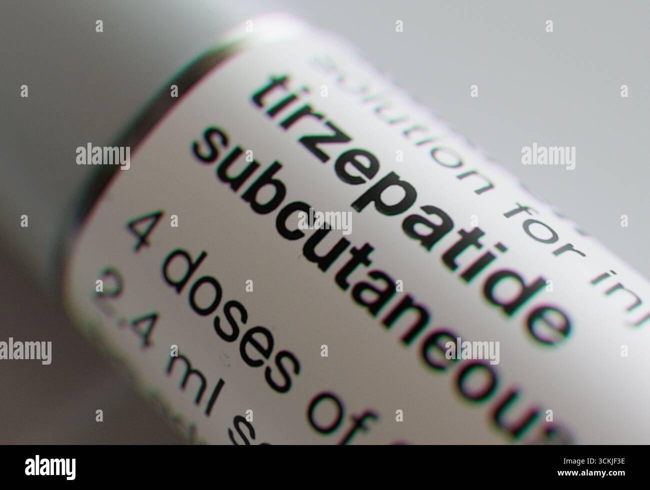 12 septembre 2025 - Bristol, Royaume-Uni : un gros plan d'une étiquette Mounjaro KwikPen d'injections de perte de poids Banque D'Images