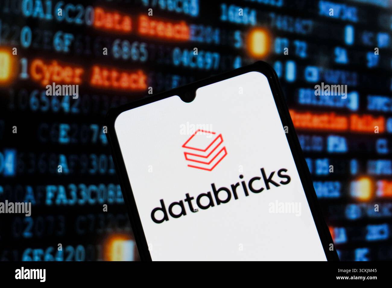 Bandung, Java occidental, Indonésie. 12 septembre 2025. Dans cette illustration, la photo montre le logo Databricks affiché sur un smartphone. (Crédit image : © Algi Febri Sugita/ZUMA Press Wire) USAGE ÉDITORIAL SEULEMENT ! Non destiné à UN USAGE commercial ! Banque D'Images